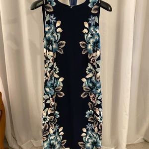 NWT!! WHBM Navy Blue Floral Sheath Dress